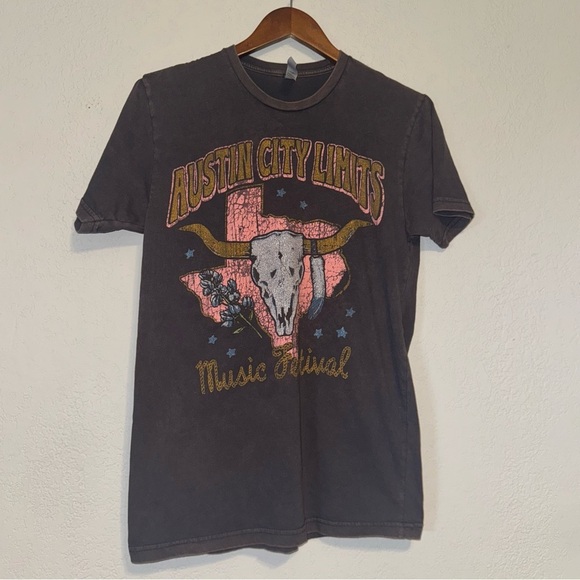 Women's Next Level Apparel ACL Festival Dark Grey Short Sleeve Graphic Tee - Picture 2 of 8